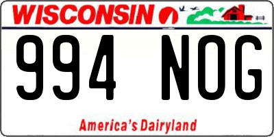 WI license plate 994NOG