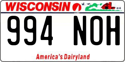 WI license plate 994NOH