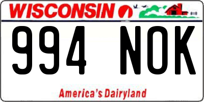 WI license plate 994NOK