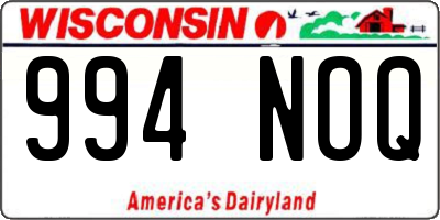 WI license plate 994NOQ