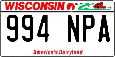 WI license plate 994NPA