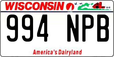 WI license plate 994NPB