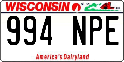WI license plate 994NPE