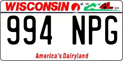 WI license plate 994NPG