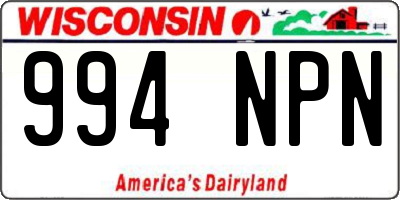 WI license plate 994NPN