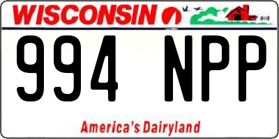 WI license plate 994NPP
