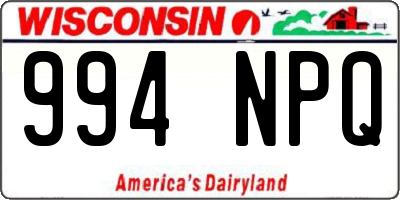 WI license plate 994NPQ