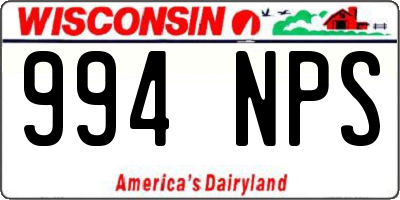 WI license plate 994NPS