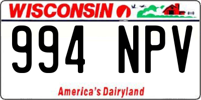 WI license plate 994NPV