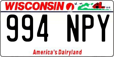 WI license plate 994NPY