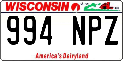 WI license plate 994NPZ