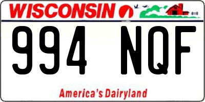WI license plate 994NQF