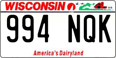 WI license plate 994NQK