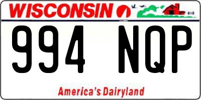 WI license plate 994NQP
