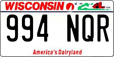 WI license plate 994NQR