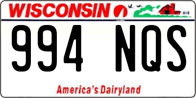 WI license plate 994NQS