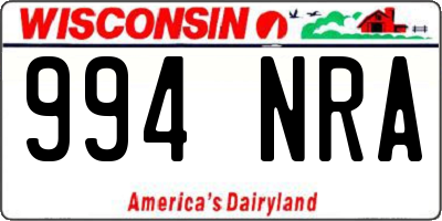 WI license plate 994NRA