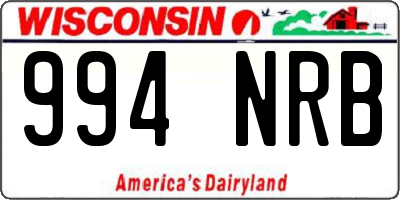 WI license plate 994NRB