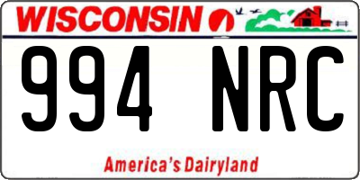 WI license plate 994NRC