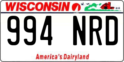 WI license plate 994NRD