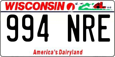WI license plate 994NRE