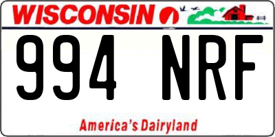WI license plate 994NRF