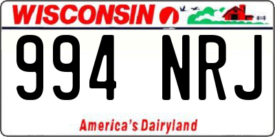 WI license plate 994NRJ