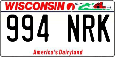 WI license plate 994NRK