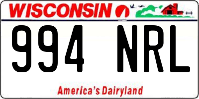 WI license plate 994NRL