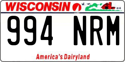WI license plate 994NRM