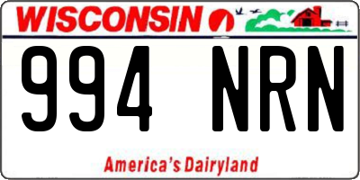 WI license plate 994NRN