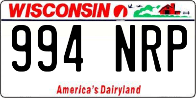 WI license plate 994NRP