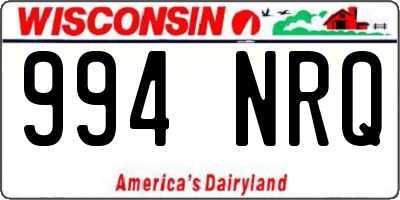 WI license plate 994NRQ