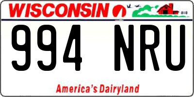 WI license plate 994NRU