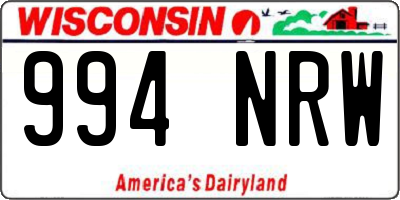 WI license plate 994NRW