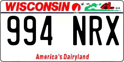WI license plate 994NRX