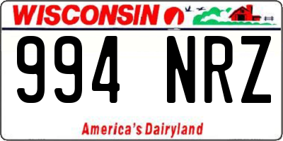 WI license plate 994NRZ