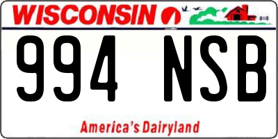 WI license plate 994NSB