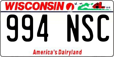 WI license plate 994NSC