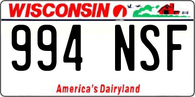 WI license plate 994NSF