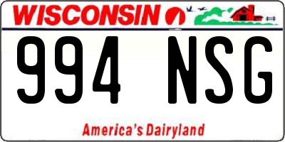 WI license plate 994NSG