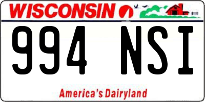 WI license plate 994NSI