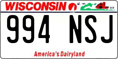 WI license plate 994NSJ