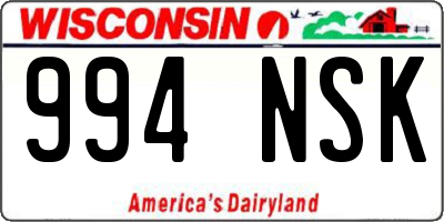 WI license plate 994NSK