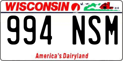 WI license plate 994NSM