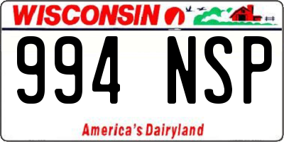 WI license plate 994NSP