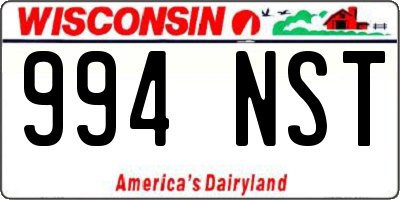 WI license plate 994NST