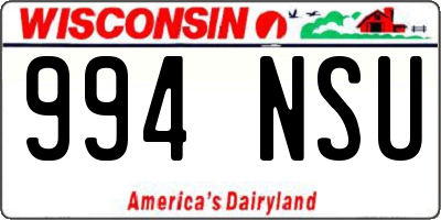WI license plate 994NSU