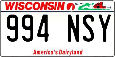 WI license plate 994NSY