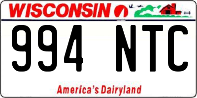 WI license plate 994NTC